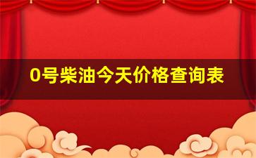 0号柴油今天价格查询表