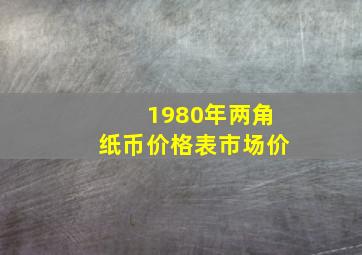 1980年两角纸币价格表市场价