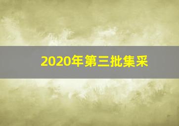 2020年第三批集采