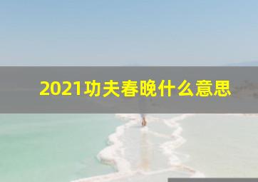 2021功夫春晚什么意思