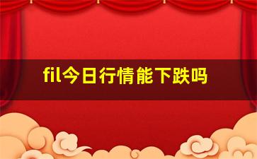 fil今日行情能下跌吗