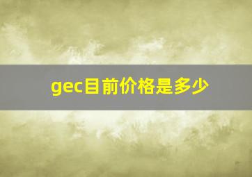 gec目前价格是多少