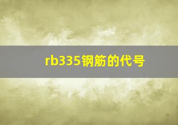 rb335钢筋的代号