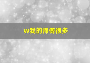 w我的师傅很多