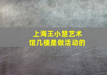 上海王小慧艺术馆几楼是做活动的