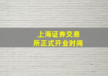 上海证券交易所正式开业时间