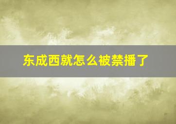 东成西就怎么被禁播了