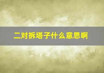 二对拆塔子什么意思啊