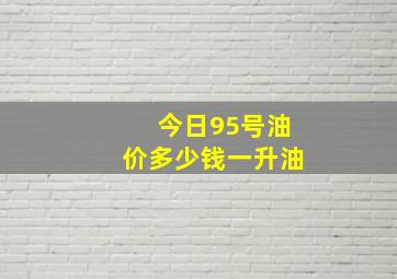 今日95号油价多少钱一升油