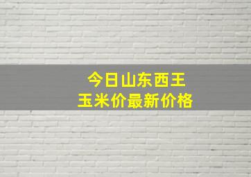 今日山东西王玉米价最新价格