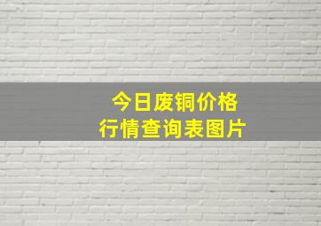 今日废铜价格行情查询表图片