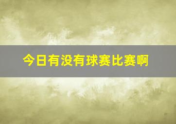 今日有没有球赛比赛啊