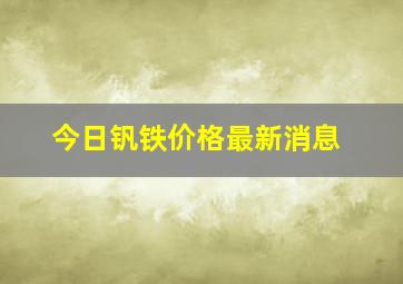 今日钒铁价格最新消息