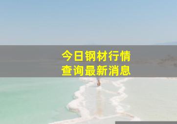 今日钢材行情查询最新消息