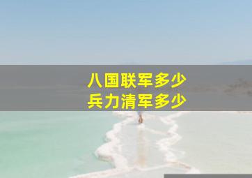 八国联军多少兵力清军多少