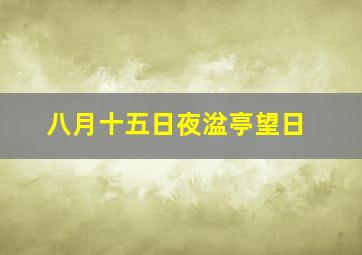 八月十五日夜湓亭望日