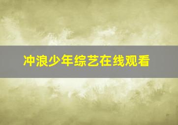 冲浪少年综艺在线观看