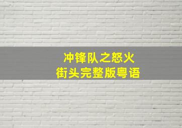 冲锋队之怒火街头完整版粤语