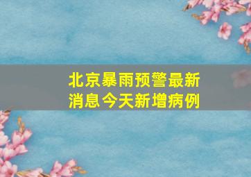 北京暴雨预警最新消息今天新增病例