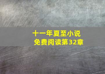 十一年夏至小说免费阅读第32章