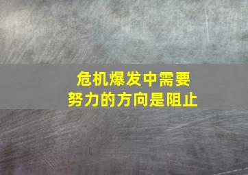 危机爆发中需要努力的方向是阻止