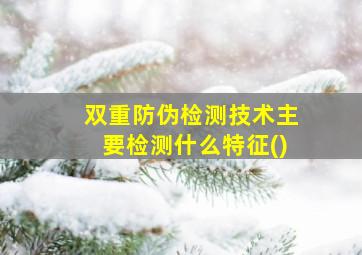 双重防伪检测技术主要检测什么特征()