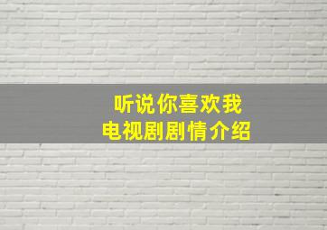 听说你喜欢我电视剧剧情介绍