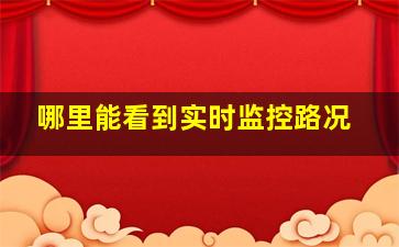 哪里能看到实时监控路况