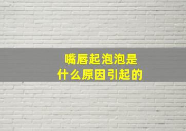 嘴唇起泡泡是什么原因引起的