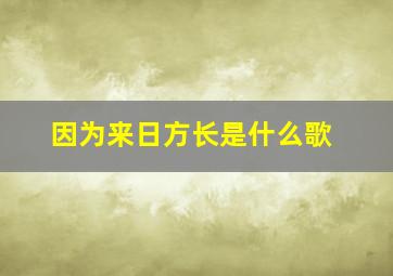 因为来日方长是什么歌