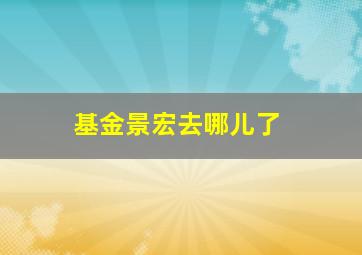 基金景宏去哪儿了