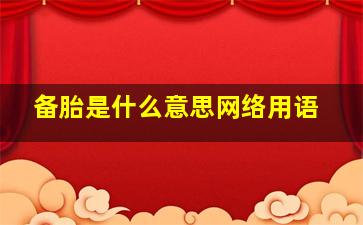 备胎是什么意思网络用语