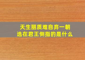 天生丽质难自弃一朝选在君王侧指的是什么