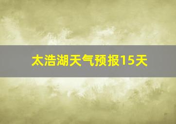 太浩湖天气预报15天