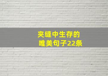 夹缝中生存的唯美句子22条