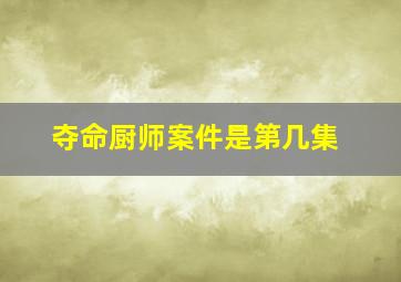 夺命厨师案件是第几集