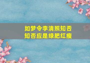 如梦令李清照知否知否应是绿肥红瘦