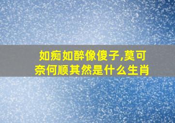 如痴如醉像傻子,莫可奈何顺其然是什么生肖