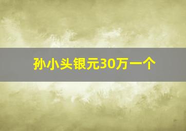 孙小头银元30万一个