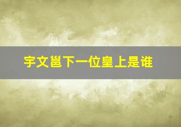 宇文邕下一位皇上是谁