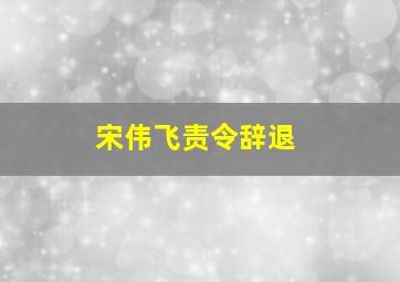 宋伟飞责令辞退