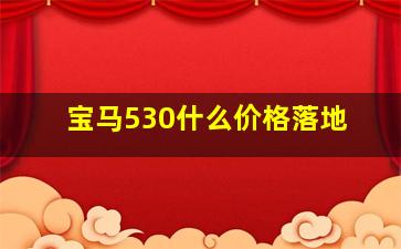 宝马530什么价格落地