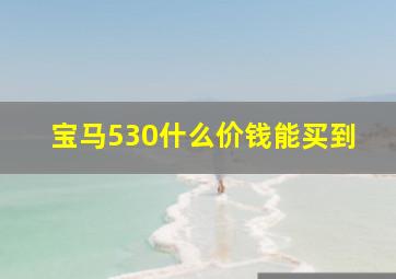 宝马530什么价钱能买到