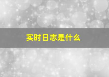 实时日志是什么