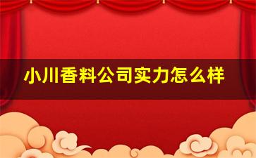 小川香料公司实力怎么样