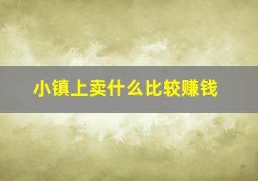 小镇上卖什么比较赚钱