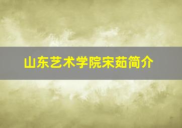 山东艺术学院宋茹简介