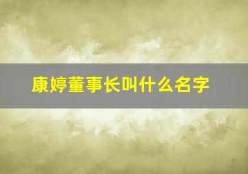 康婷董事长叫什么名字