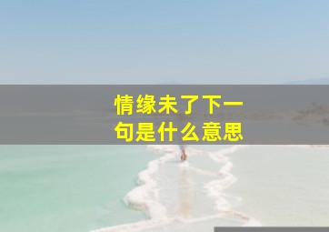 情缘未了下一句是什么意思