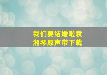 我们要结婚啦袁湘琴原声带下载